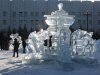 レーニン広場の氷像