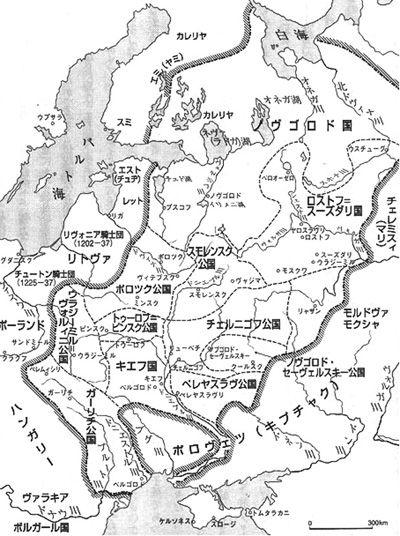 12-13世紀のルーシ地図