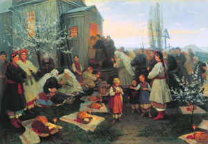 今月の表紙：N・K・ピモネンコ画　「小ロシアの復活大祭早課」